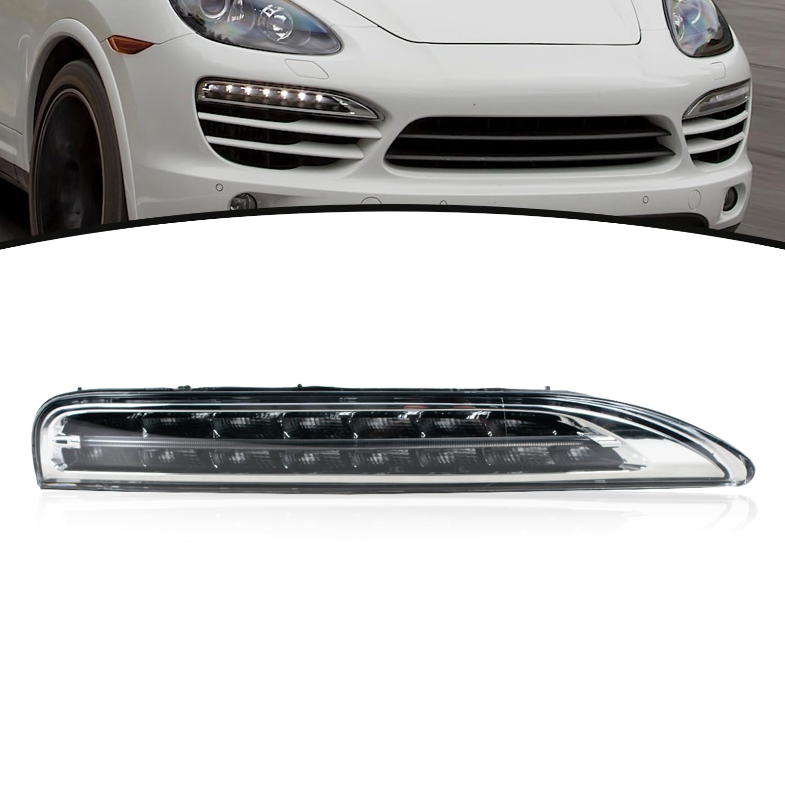 JESYMBX Front Bumper Daytime Running Light For Porsche Cayenne 2011-2014 Driving Lamp 95863118100 95863118200 Right