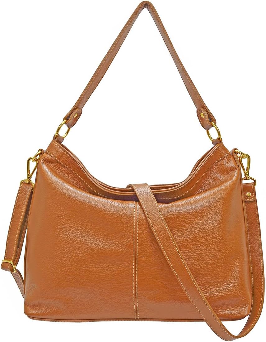 Bolsa Feminina Transversal e Ombro Couro Legítimo com Zíper Tamanho Médio MDXB348