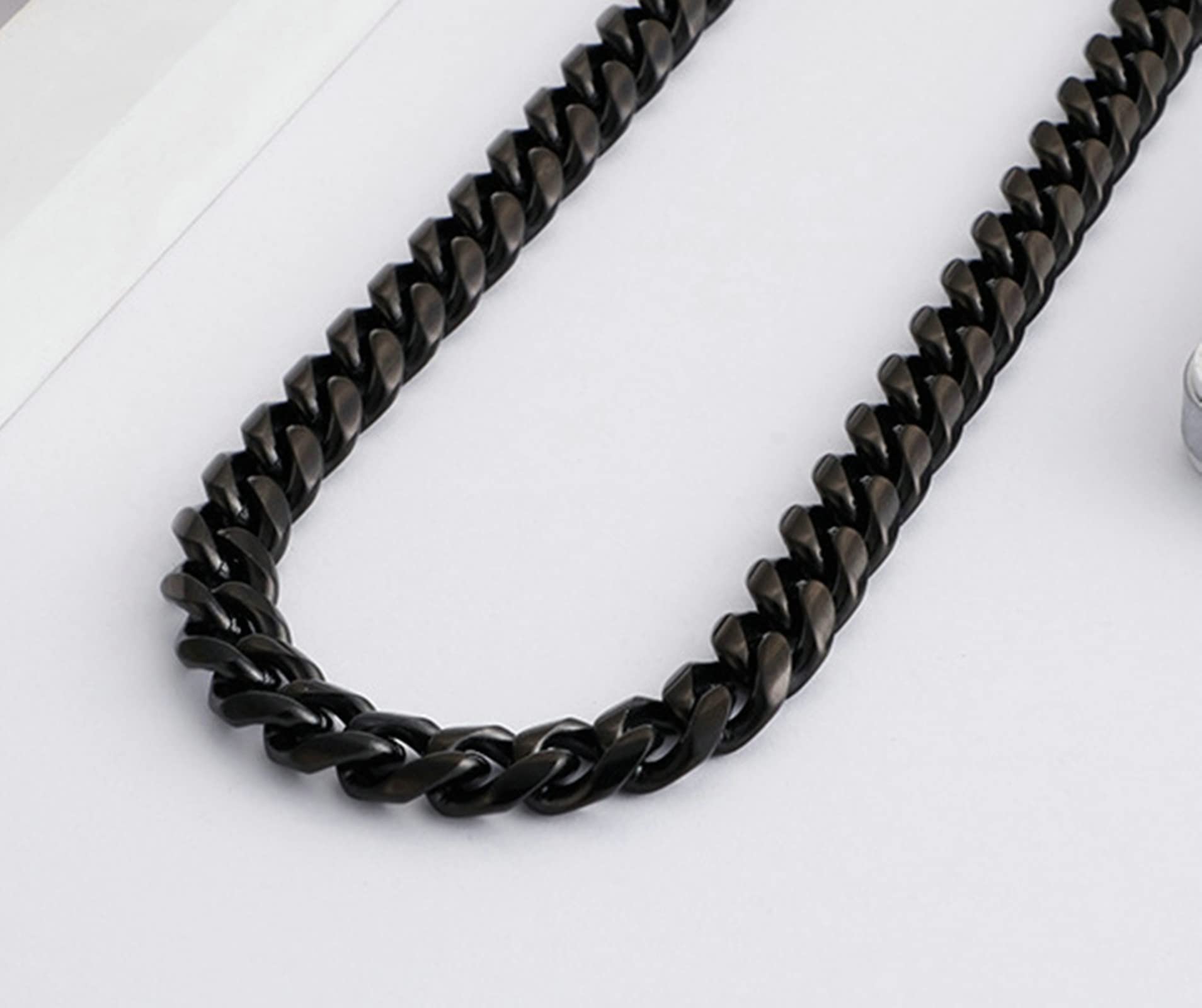 18-26 Zoll Herren-Gliederkette 9/10/13 mm, Panzerkette aus Edelstahl in Gold/Silber/Schwarz