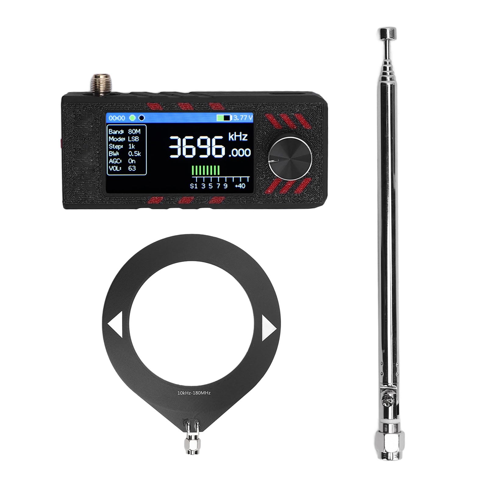 Batería integrada de 800 mAh y Altavoz Interno de 1 W: Receptor DSP SI4732 con Pantalla a Color IPS de 1,9 Pulgadas, microcontrolador 32 S3, Radio de Bolsillo para Modos LSB USB