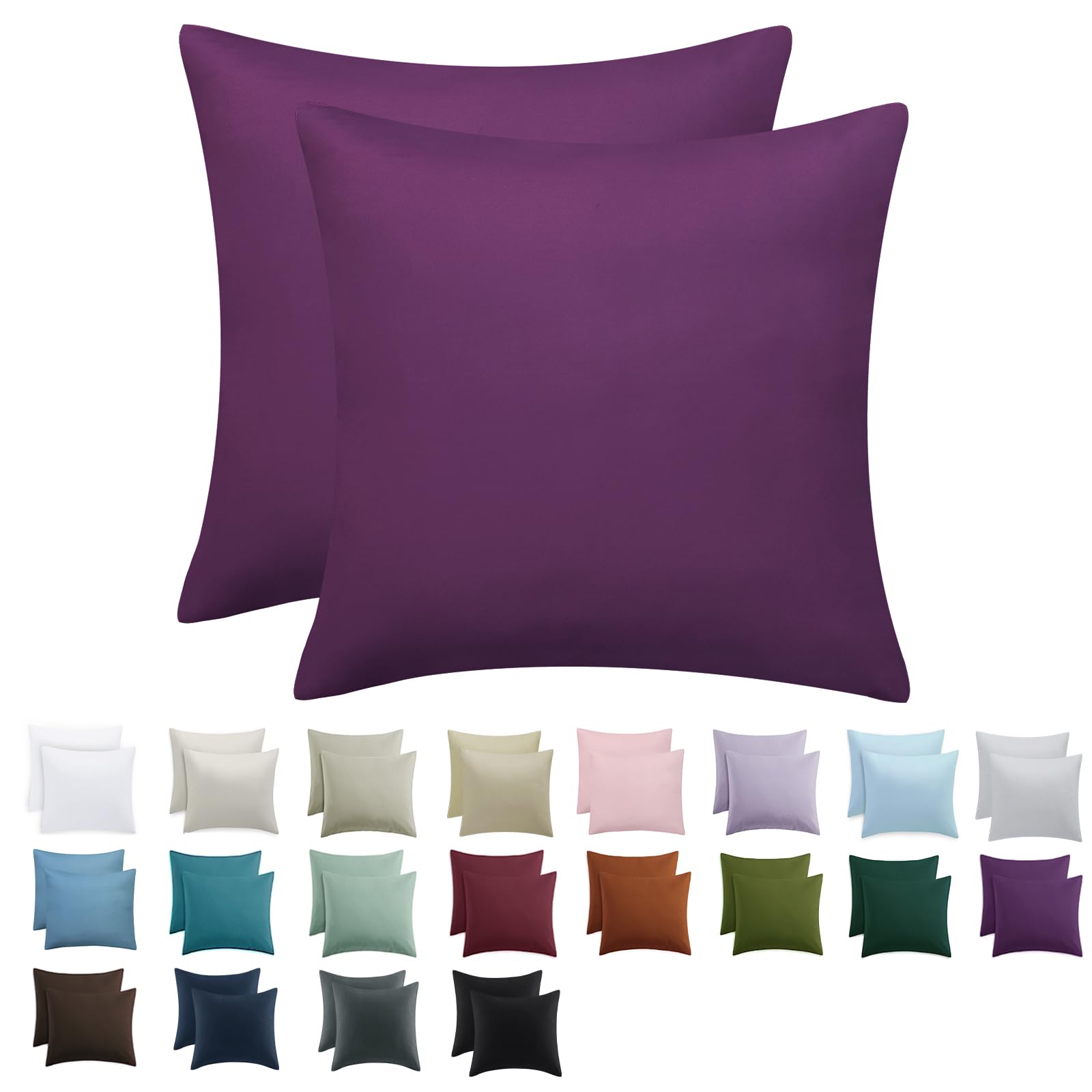Tifschlaf Kissenbezug 2er Set - Kopfkissenbezug mit Reißverschluss aus Mikrofaser Weich, Pillow Case