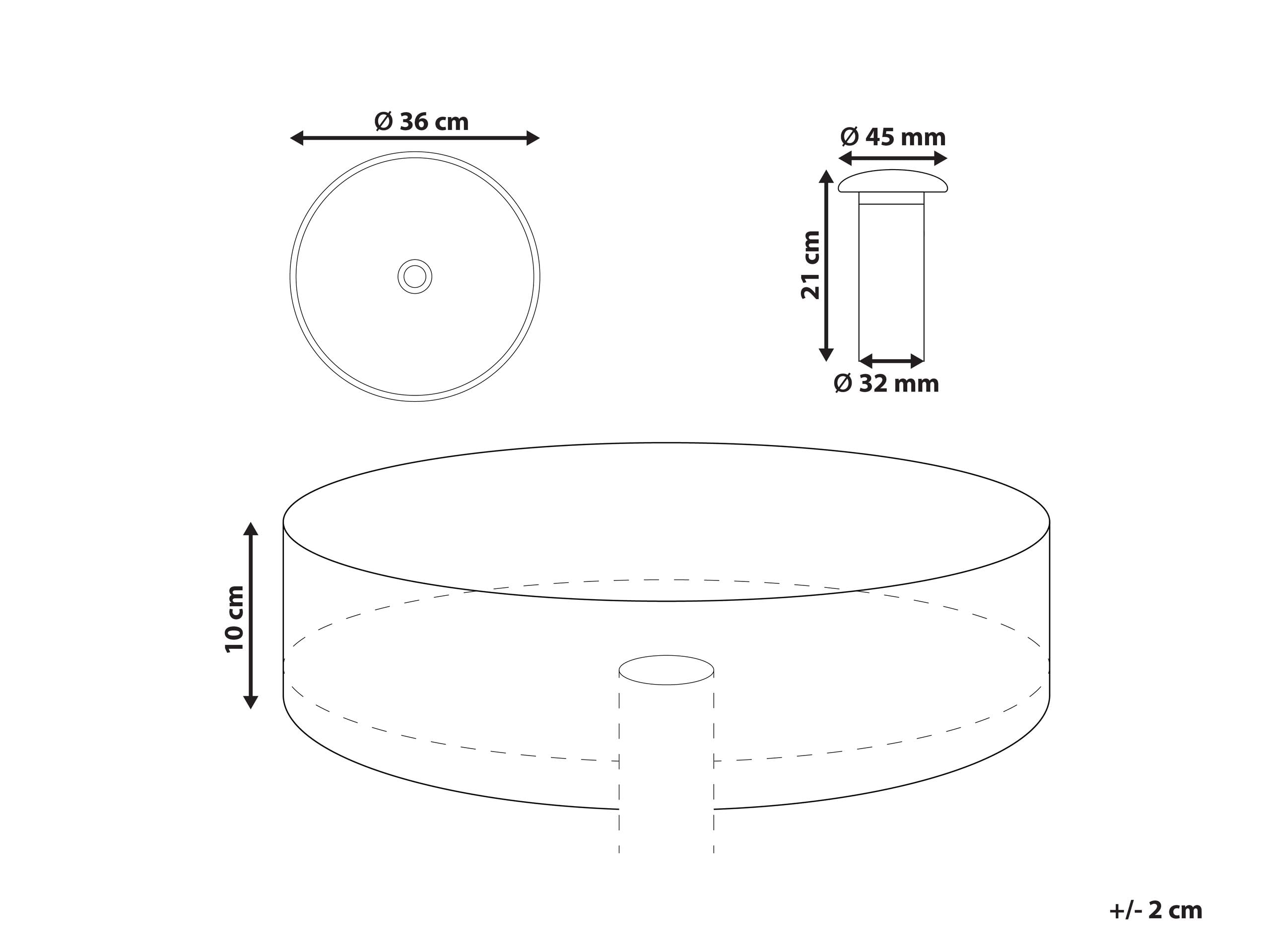 Lavabo sobre encimera de baño redondo solid surface transparente 36 cm verde Tolosa