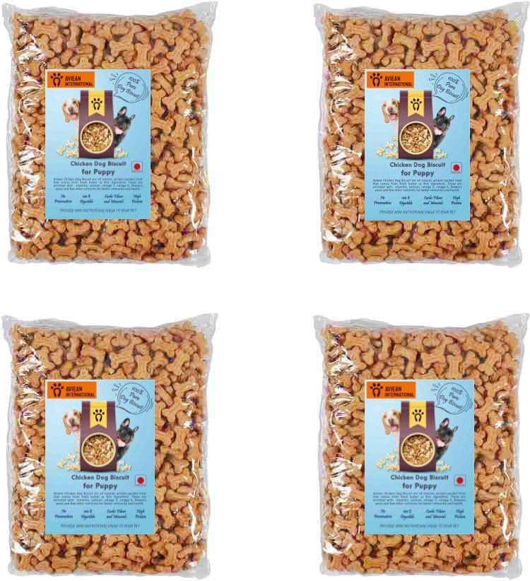 Image of Dog Puppy Biscuit 4 kg Chicken Flavour Soft Oven Baked Biscuit Chicken 4 kg Dry New Born, Young, Adult Dog Food