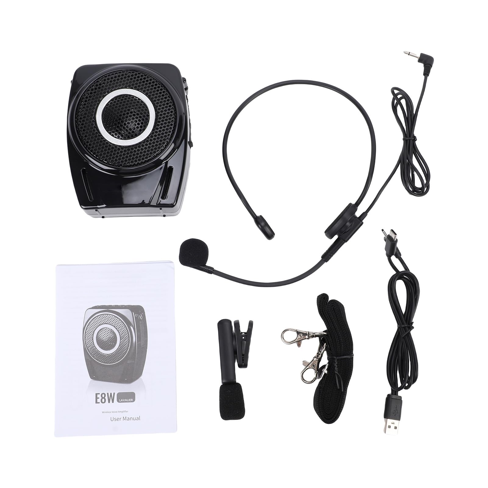 Amplificatore Vocale Portatile Wireless 25W Potente Guida alla Formazione del PA per la Promozione della Guida Turistica Didattica Nero