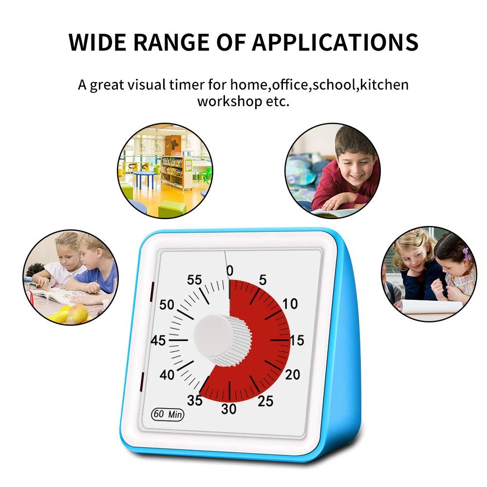 Eieruhren 1Pcs Timer 60 Minuten von Visual Analog Timer Stumm Countdown-Uhr-Zeit-Timer-Tool for Kindererwachsene Sicher Durable Timer Eieruhren Zeitschaltuhren (Color : Blue)
