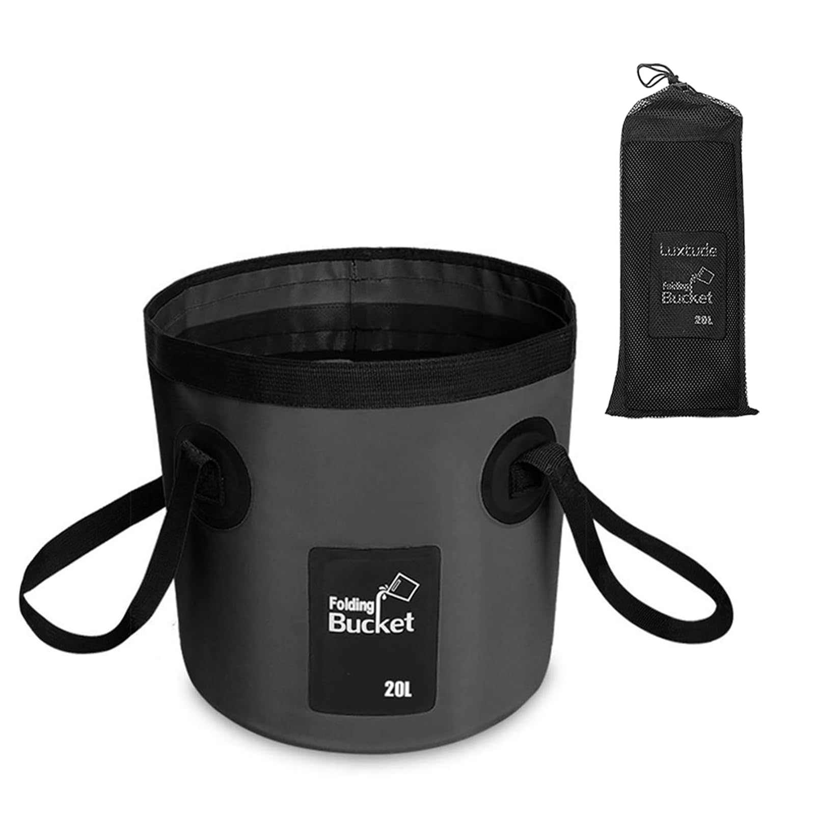 JDBlissful Collapsible Bucket with Handle 12L 20L Premium Folding Water Bucket Outdoor Multifunctional Folding Water Bucket for Travel Camping Picnic Hiking Fishing Gardening Car Washing
