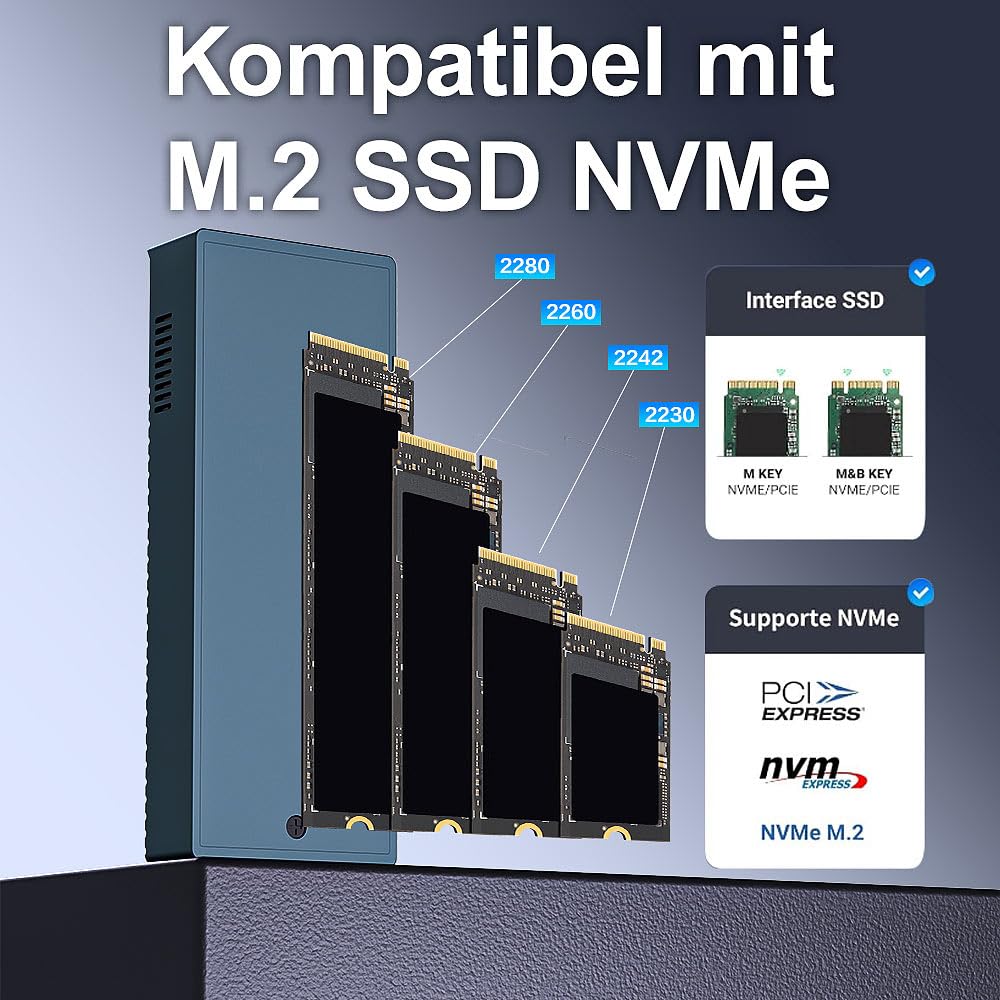 Xystec custodia per SSD: Custodia SSD in alluminio, ventola integrata, NVMe (case per esterni, case NVMe con ventola)
