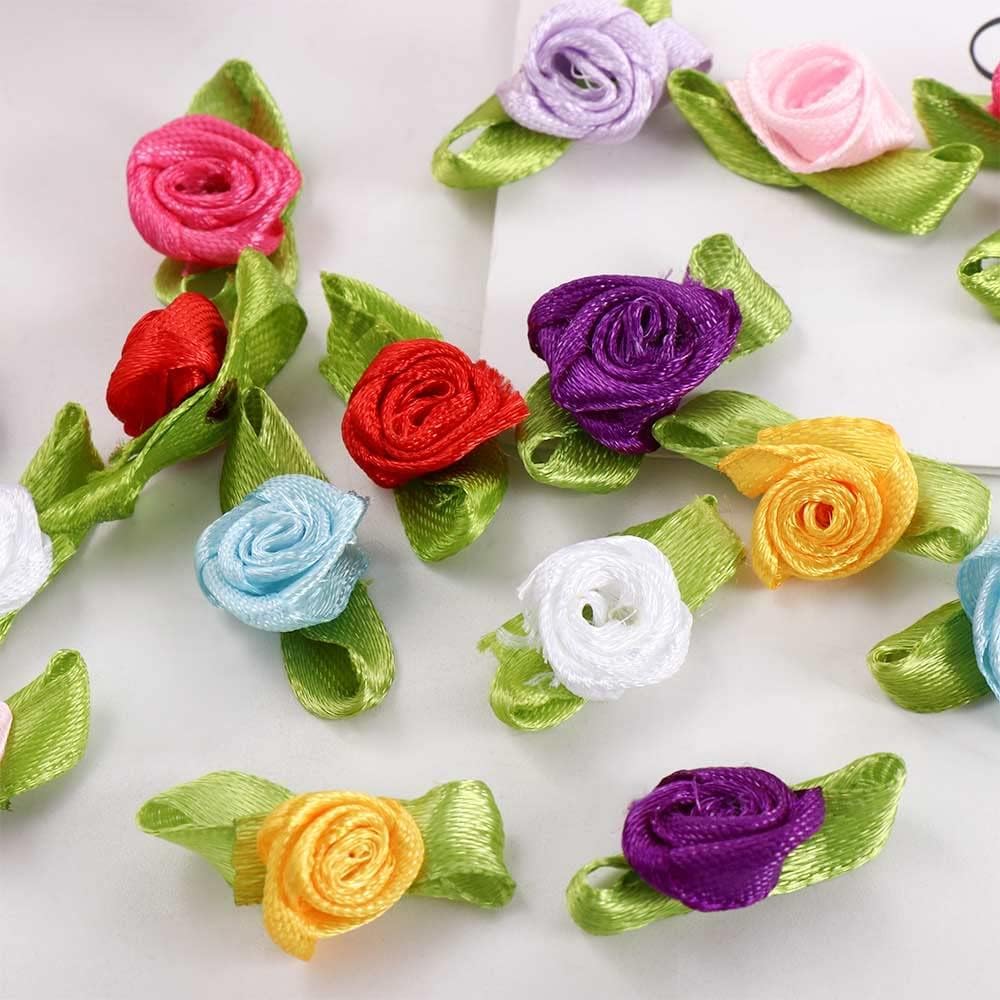 Ribbon Rose Mini All Colors 5 Sweet Heart Rose With Baby's Breath