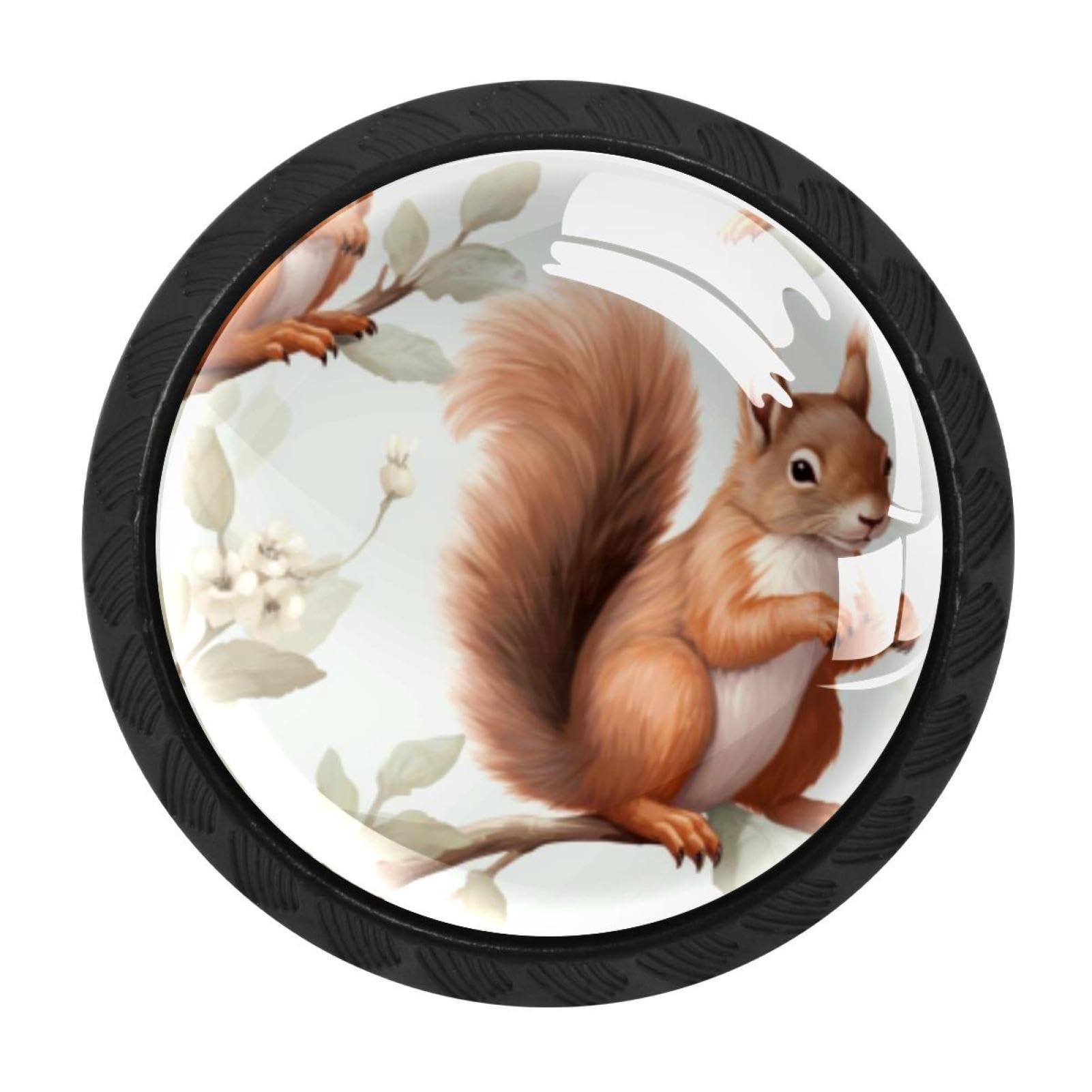 CHENZZZZ 4 Pack Black Squirrel Kitchen Handles, Cabinet Pulls Hardware for Cupboard Drawer Knobs Dresser Pulls