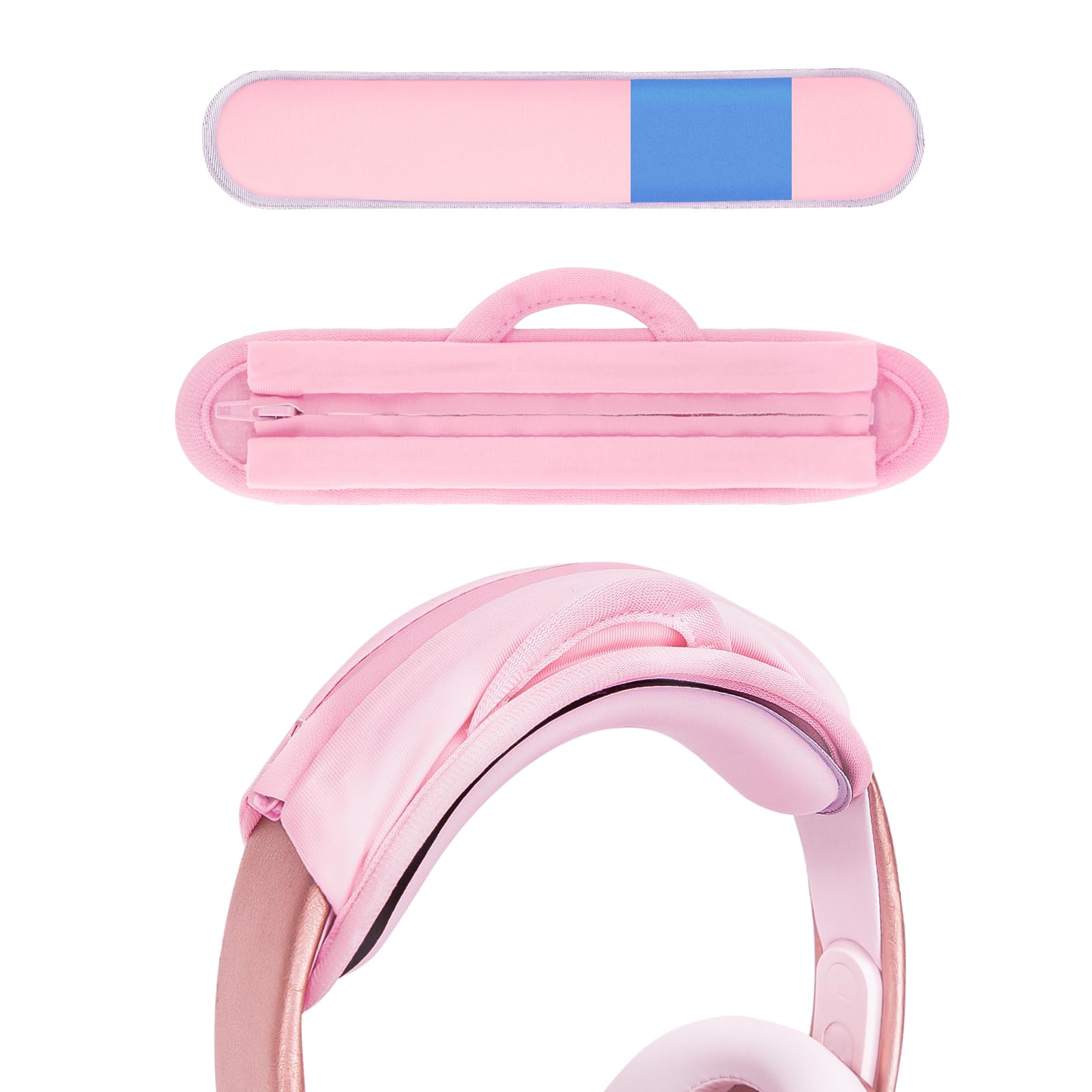 Geekria Nova Hook and Loop Headband Cover + Pad Set Protector No Tool Needed Compatible with Razer, JBL, Plantronics