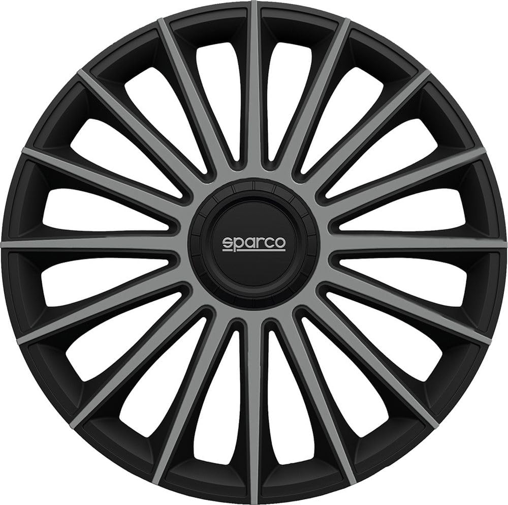 Set 4 copricerchi 16" pollici copriruota auto Treviso SPC1693BKGR nero grigio