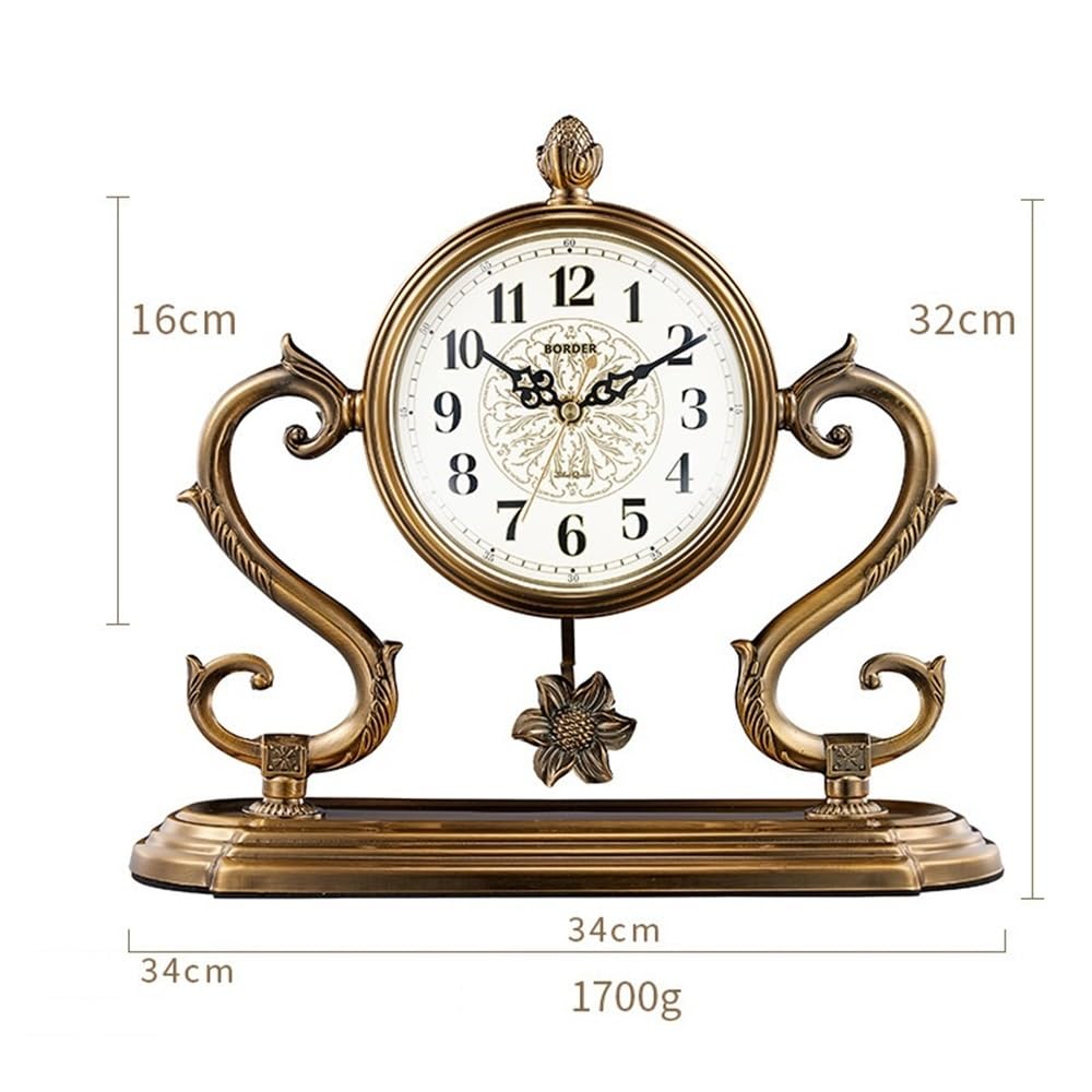 Décorative Horloge de Table numérique à Quartz de Luxe, Grande Taille, Ornement de Bureau Chinois avec Pendule pour Bureau Chambre Table