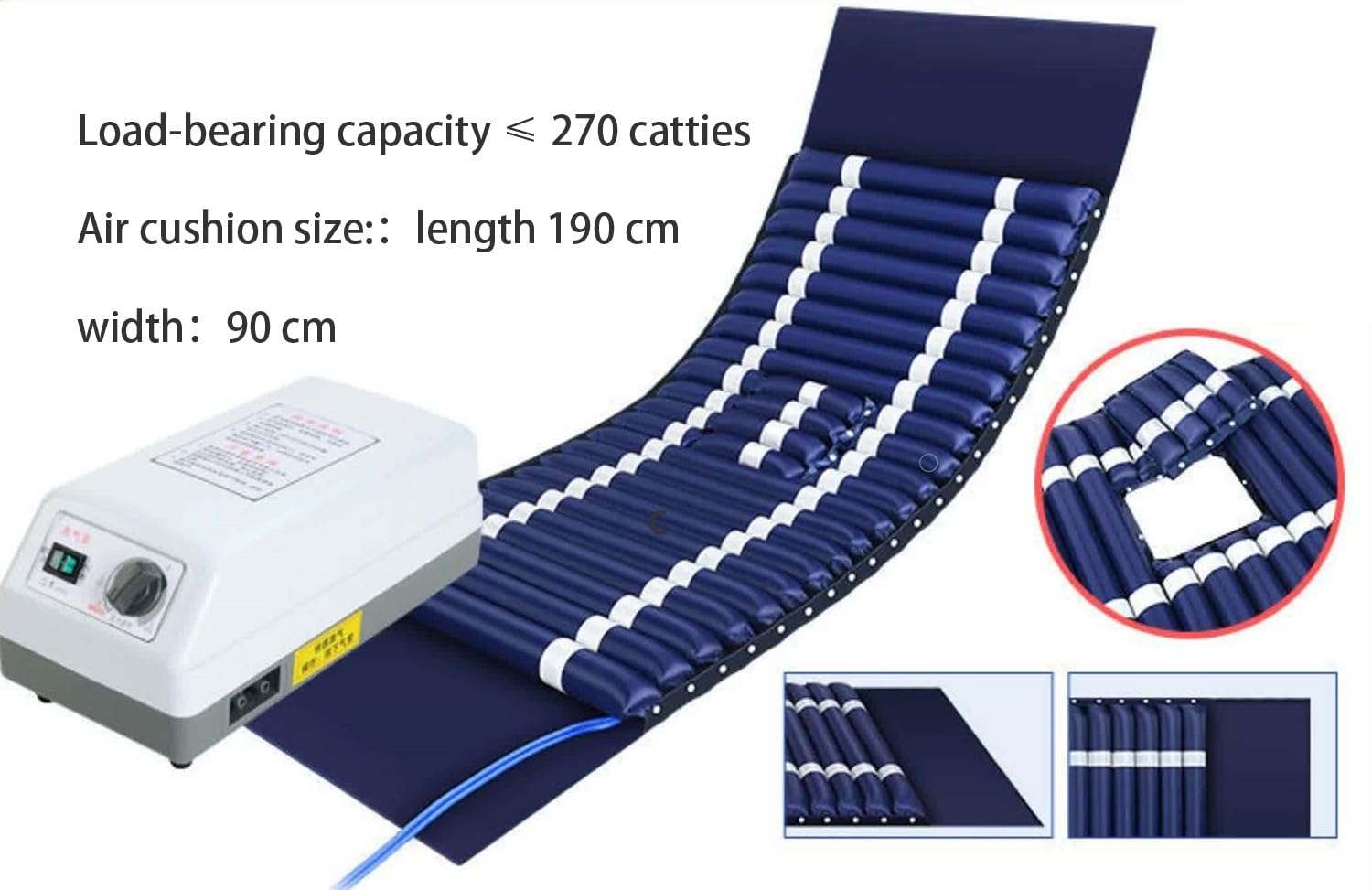Colchón Antiescaras con Compresor,Colchón Antiescaras Personas Encamadas con Agujero para Inodoro,Colchón Inflable,Cama De Enfermería Prevención Y Tratamiento De Úlceras,Fácil De Limpiar