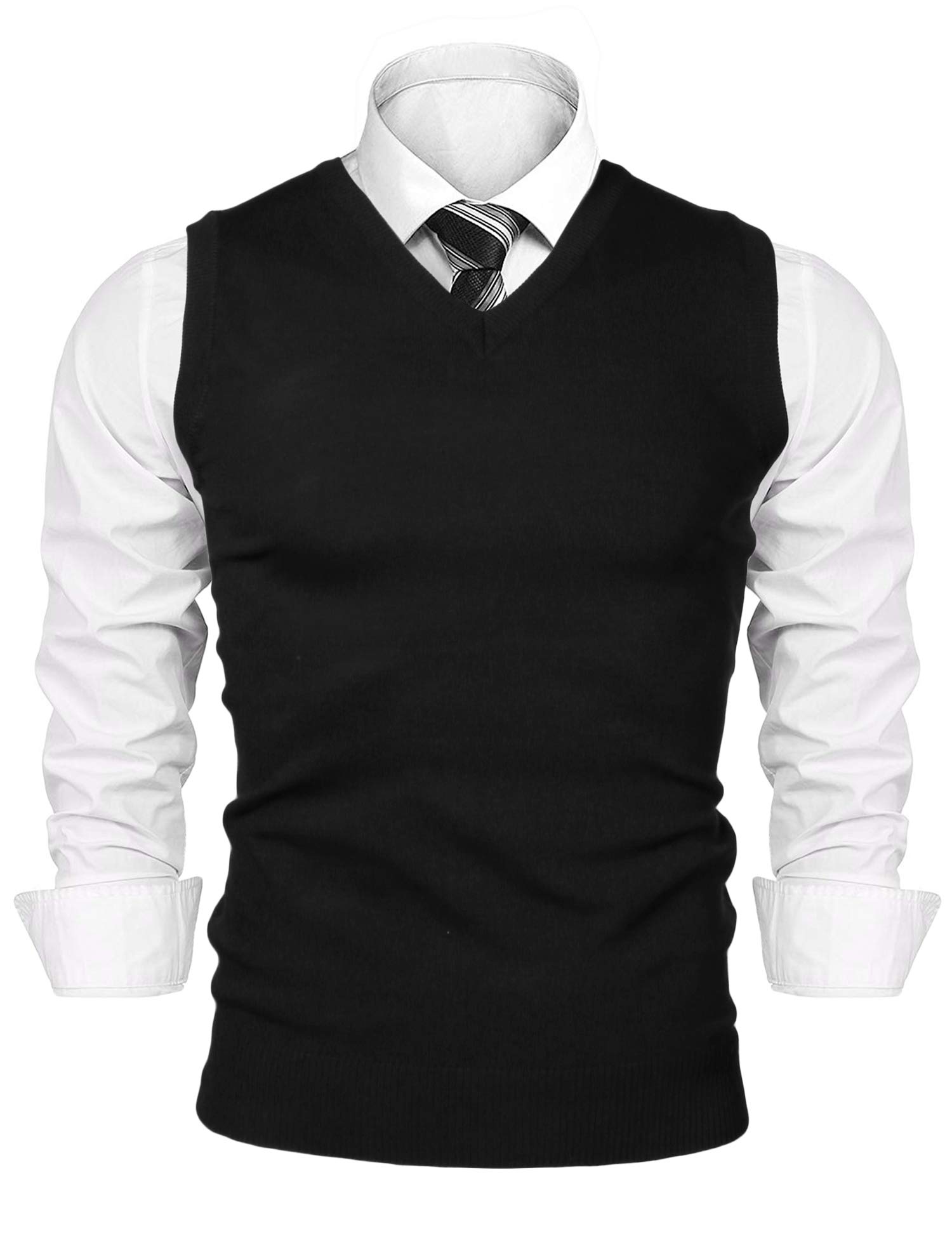 iClosam Gilet Maglione da Uomo Inverno Gilet V-Collo Cotone Casual Pullover Smanicato Maglia Sweater Felpa Men