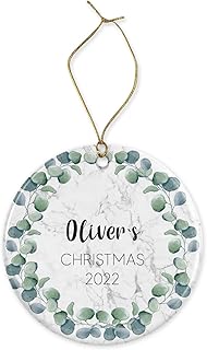 2022 Customised Christmas ornament, Custom name Christmas ornament, Personalised Christmas ornament, Christmas tree ornament, Christmas tree decoration, Family gift, mdf and ceramic ornament (Ceramic)