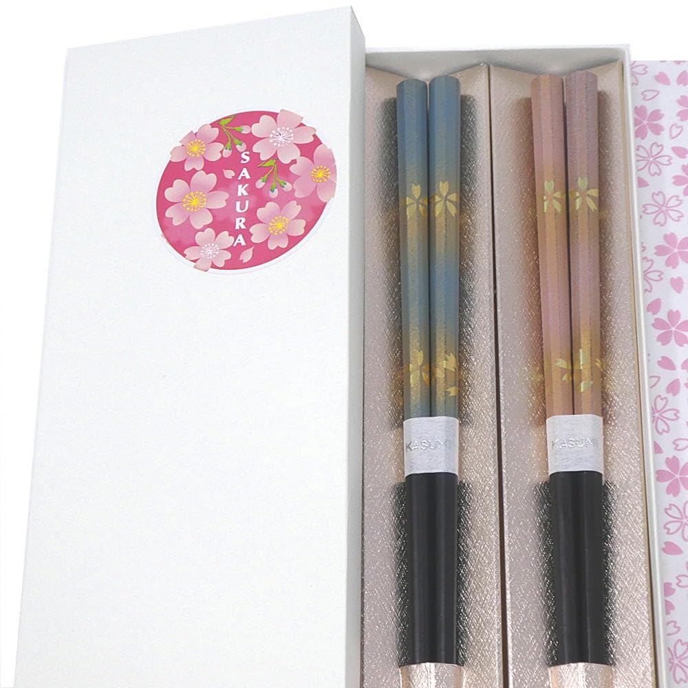 (Ready to gift) Couple Chopsticks Celebration Commemorative Octagonal Misty Gold