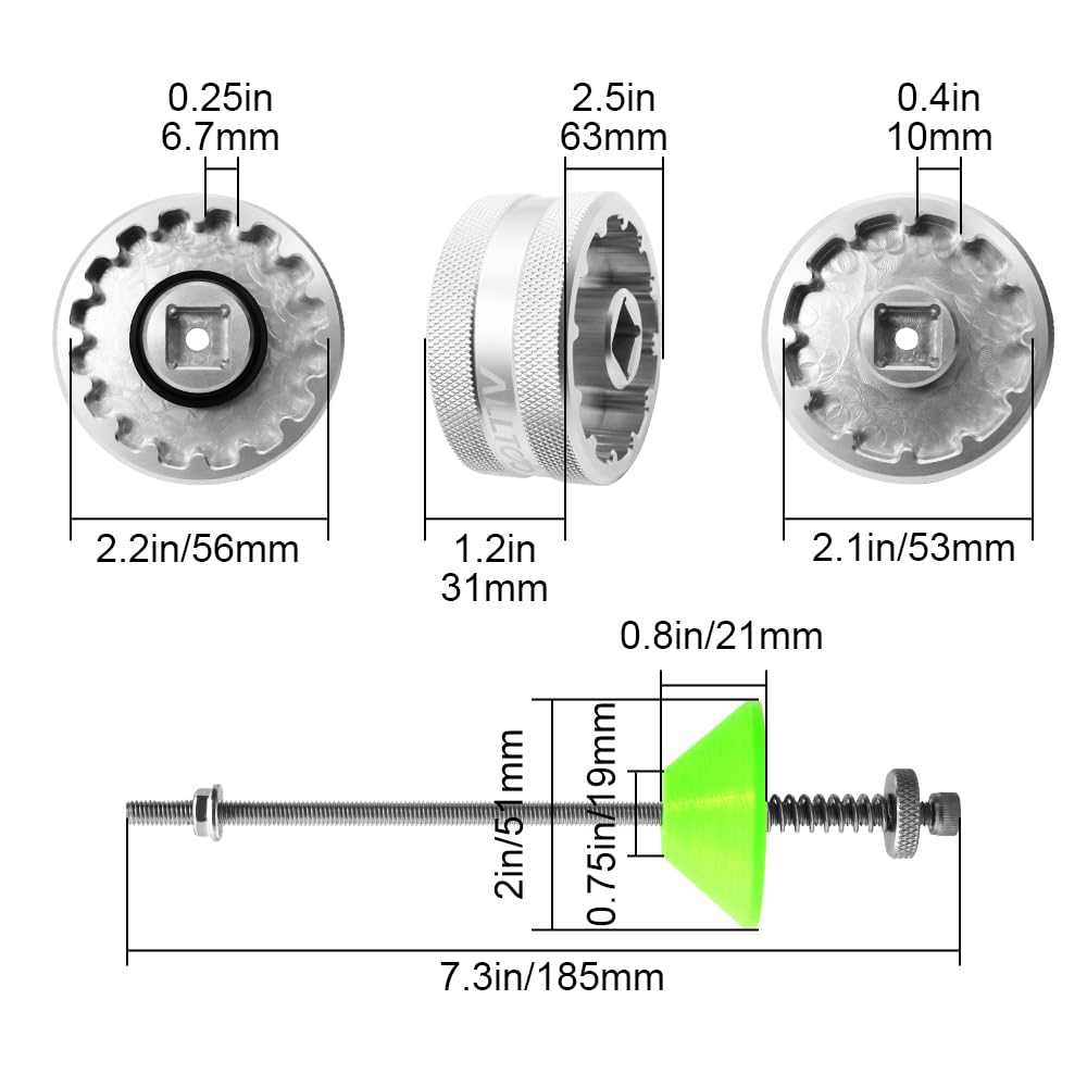 FREERDNG Pounds 2-in-1 Bicycle Repair Tool T47BB 12T 16T Bottom Bracket Wrench Tool Suitable for Trek Crank Assembly Installation and Bicycle Maintenance