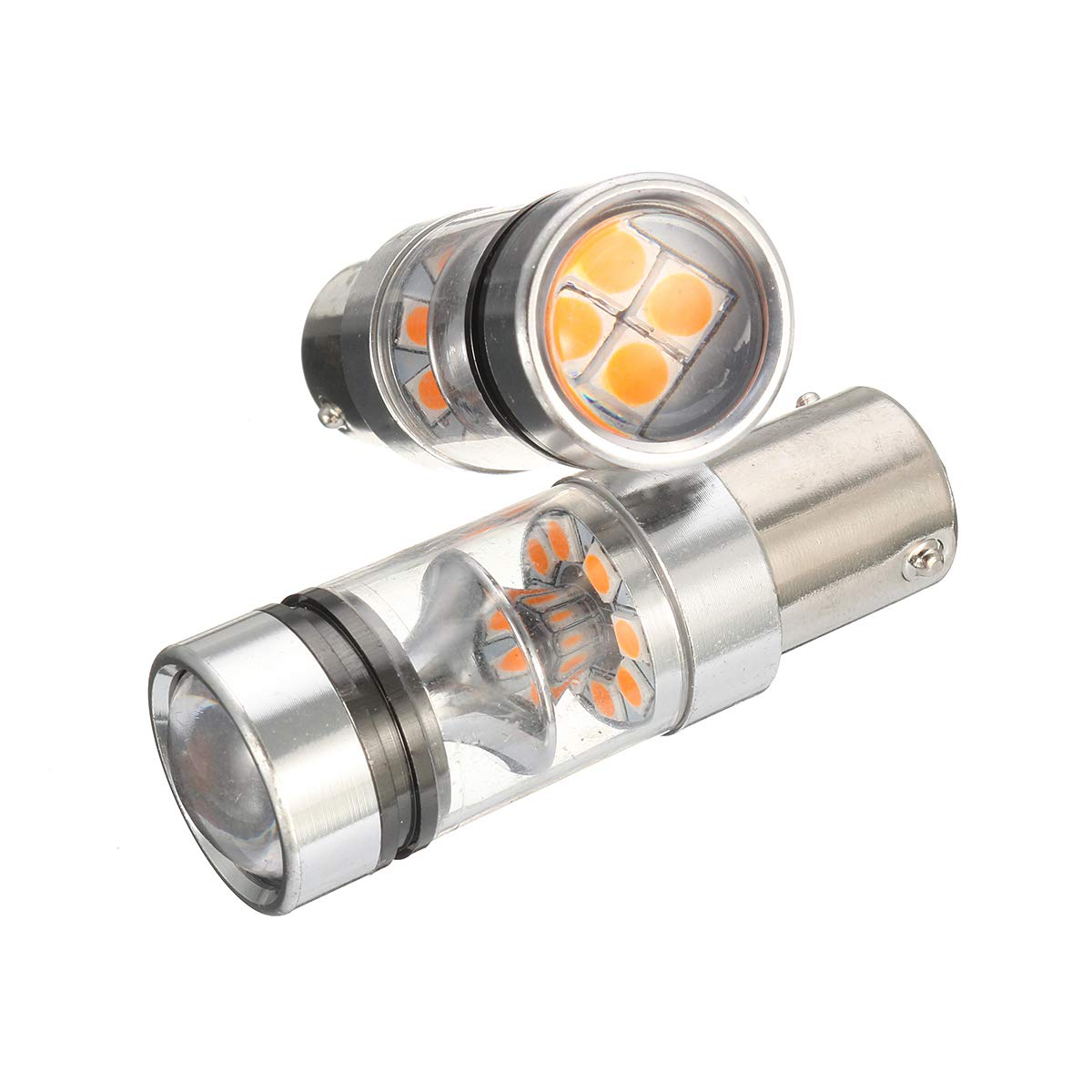 2 szt. Bau15S 7507 Py21W LED światła samochodowe kierunkowskazy żarówka bursztynowa żółta 1700 lm