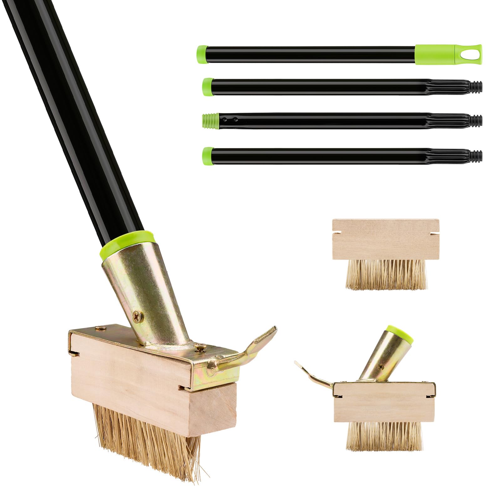 Sbestily Weed Remover Tool with V-shaped Weed Wire Brush & Blade Scraper, Adjustable Long Handle Weeding Tool to Remove Weeds and Moss, 2pcs Weeder Tools Heads for Garden, Patio, Driveway
