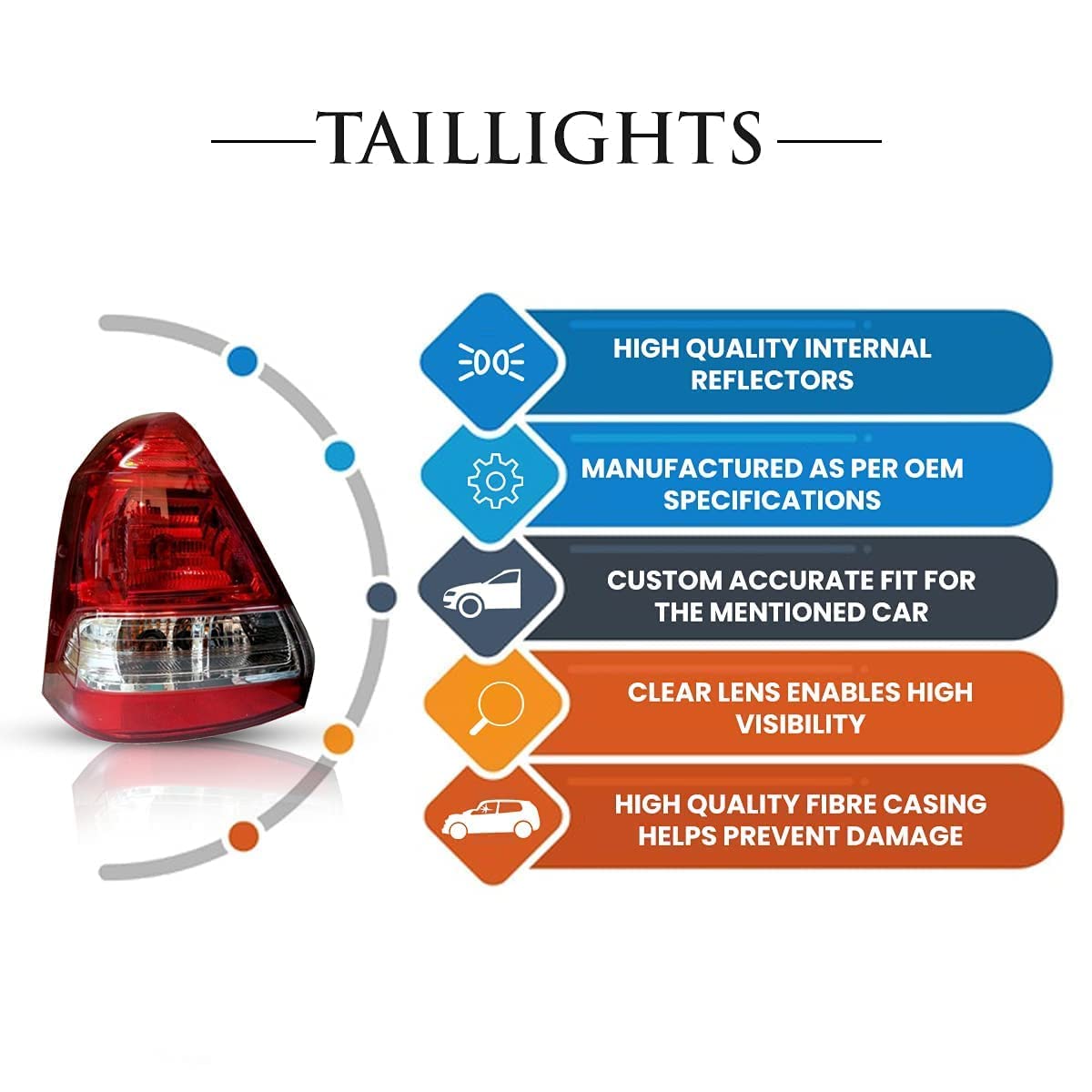 Buy N Bliss Heavy Quality Back Light, Tail-light Assembly Without Bulb for Tata Indigo CS 2013 to 2018 (Left Co-Driver Side) - Image 4 thumbnail