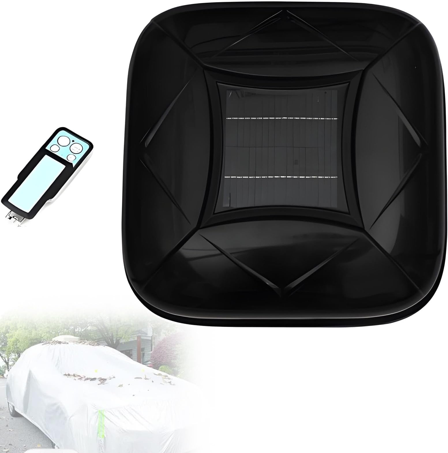 Smart Car Cover with Solar Charging, Remote Control Automatic Full Exterior Covers, Anti-Theft Alarm, Multiple Sizes, Fit for Sedan, MPV, SUV. 2XXL-Black