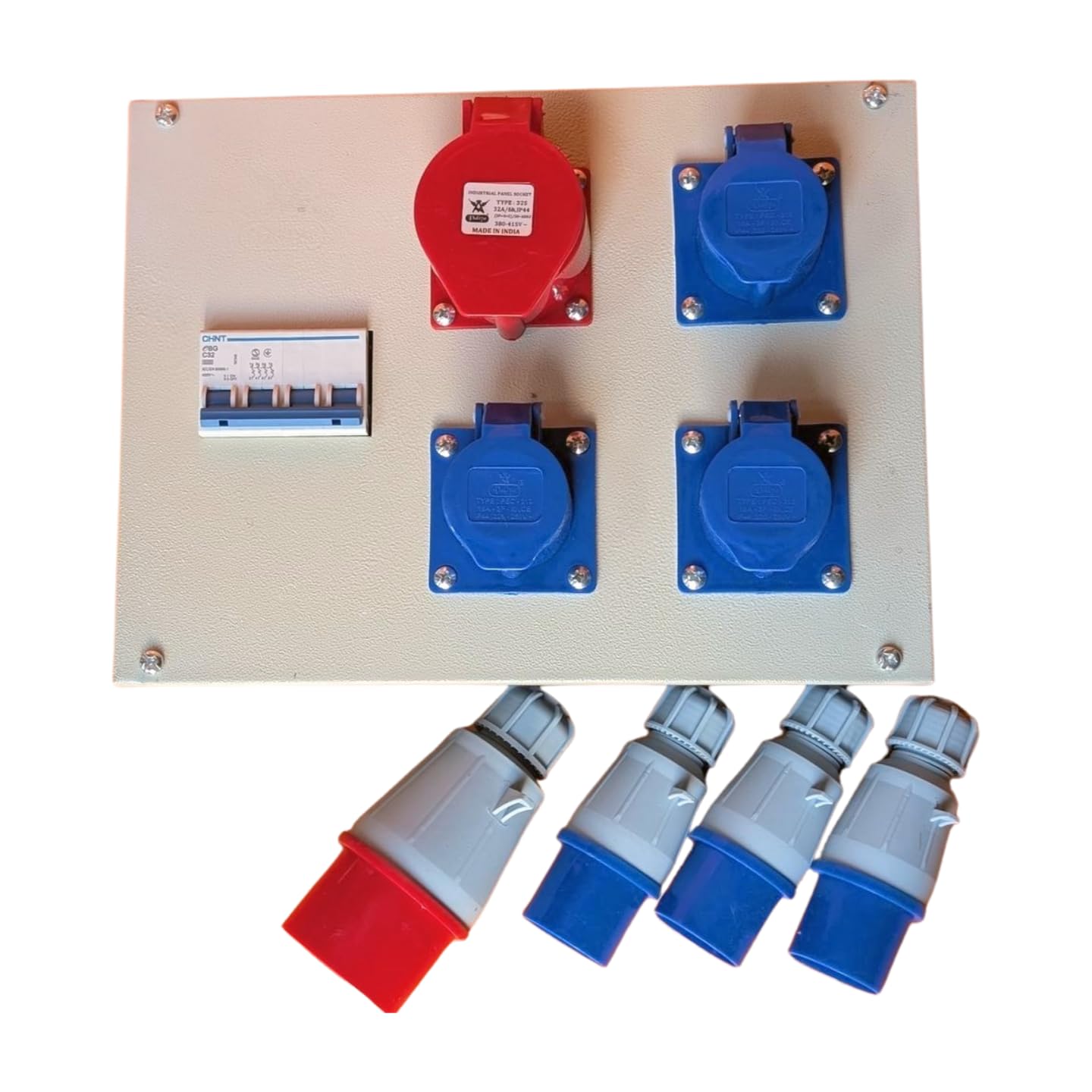 Industrial Plug & Socket Panel 32 A Plug & Socket Three Phase - 1 Nos ...