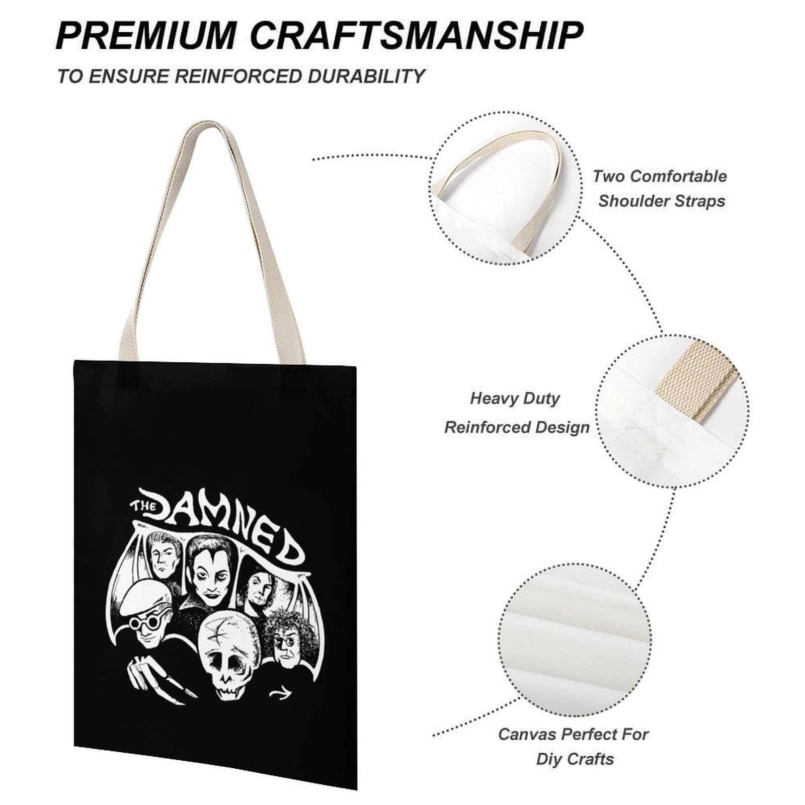 Amazon.co.jp: 帆布バッグ ダム The Damned ザ・ダムド レディース 