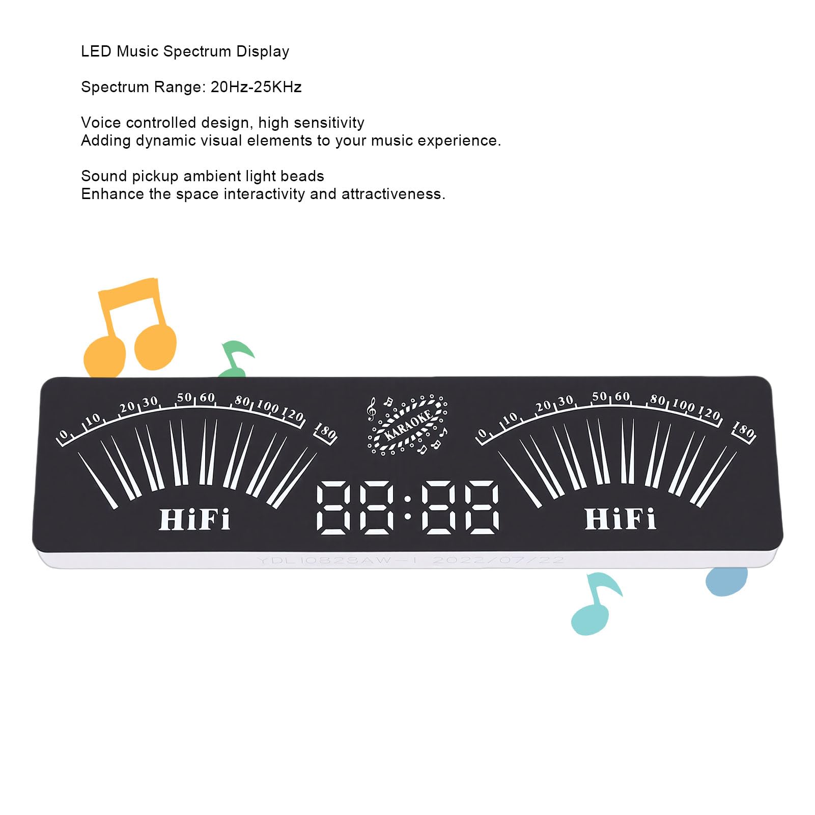 Tosuny Display Spettro Musicale, Luce LED Reattiva Audio con 3,5 Mm e USB C, VU Meter Attivato Dal Suono per Auto, Sala Giochi, Decorazione Scrivania PC di Casa