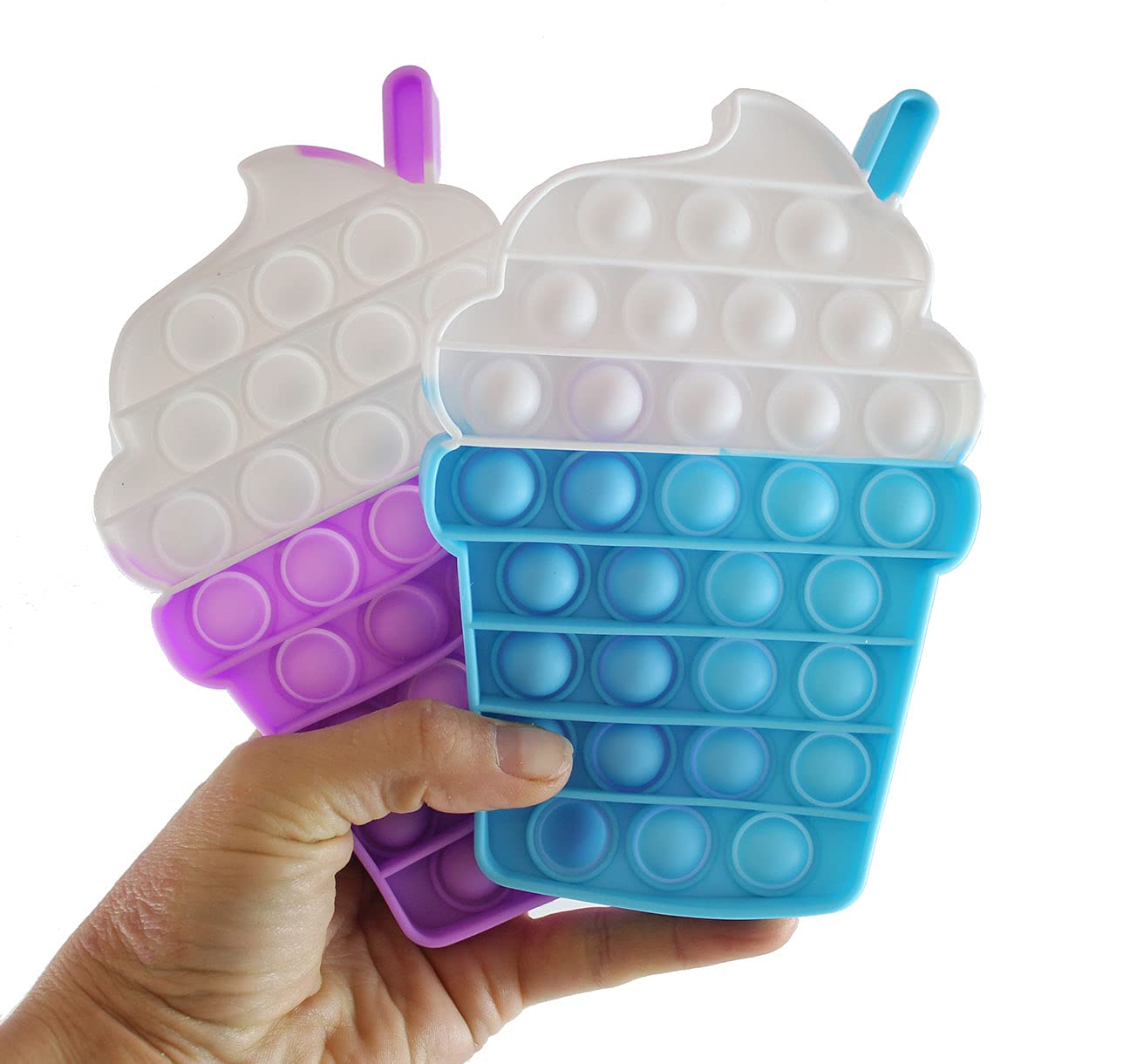 Curious Minds Busy Bags Set of 2 Frappe Iced Coffee Bubble Pop Fidget Toy - Silicone Push Poke Bubble Wrap Fidget Toy - Press Bubbles to Pop The Bubbles - Bubble Popper Sensory Stress Toy