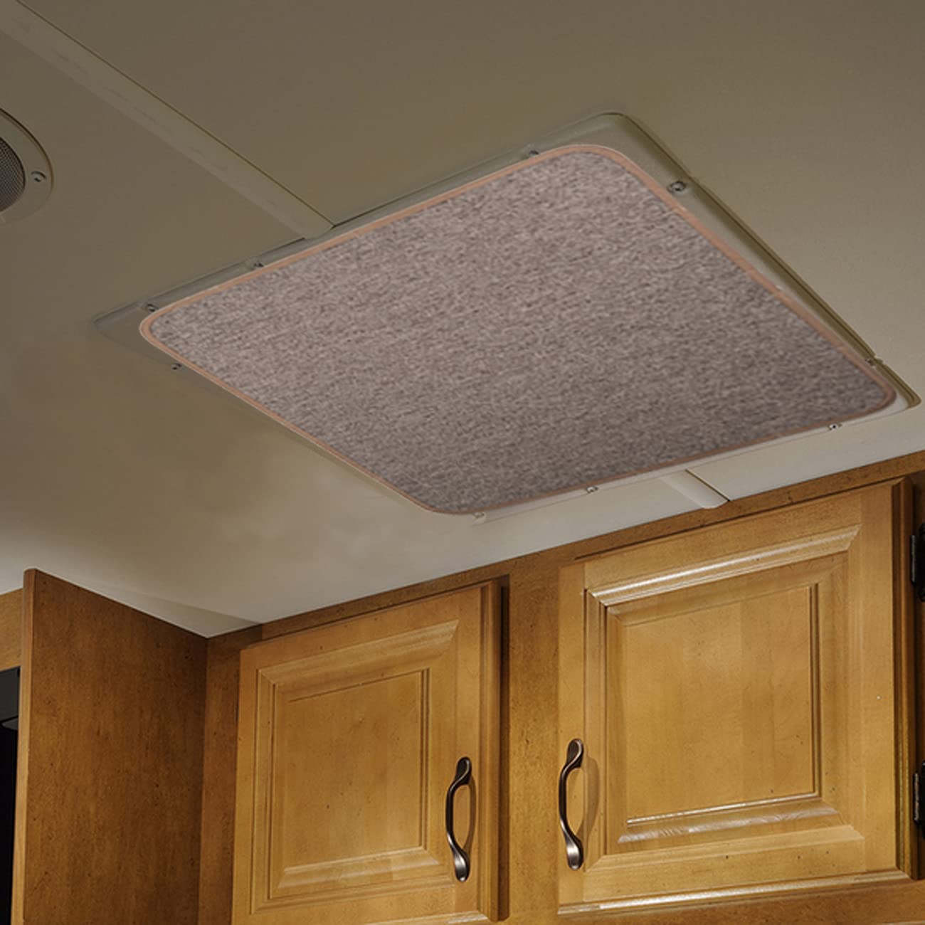 Safoner RV Roof Vent Skylight Insulator Window Cover, Sun Blackout Fabric for Camper (16 x 16 inch)- Brown