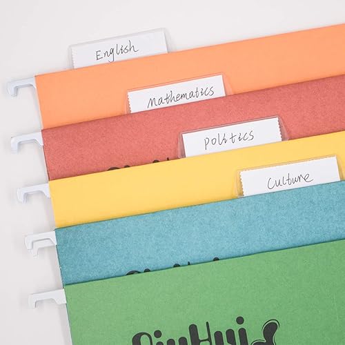 Miniatura 5 de JIKIOU 210 pestañas colgantes para carpetas de archivos y 210 insertos en blanco de 2 pulgadas por paquete para una identificación rápida de