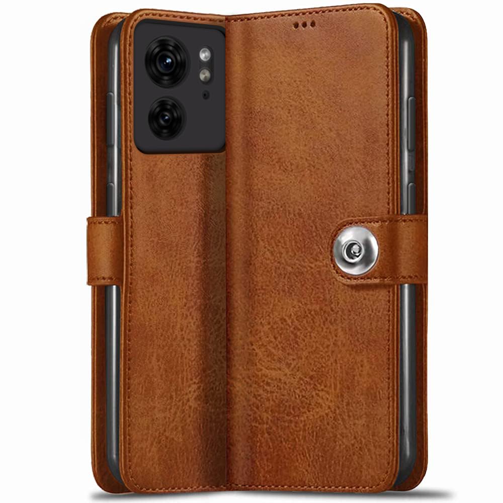 TheGiftKart Genuine Leather Finish Flip Back Cover Case for Motorola Moto Edge 40 5G | Micro-Fibre Lining Inside | Inbuilt Pockets & Stand | Designer Flip Cover for Motorola Moto Edge 40 5G (Brown) (B0CD79KGW6) Amazon Price History, Amazon Price Tracker