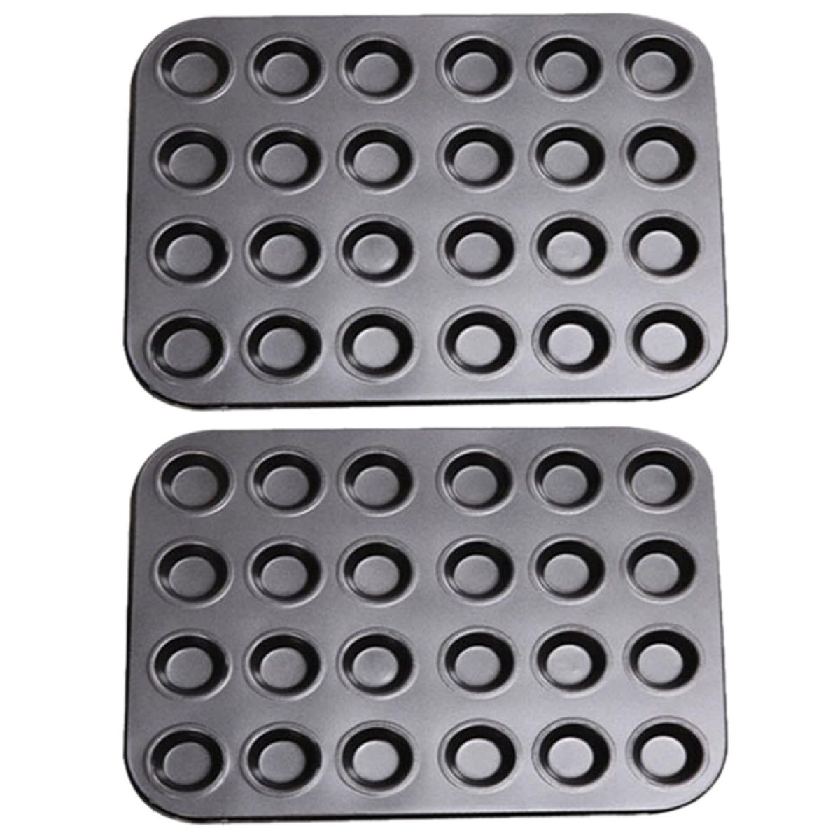 Moldes para Hornear Antiadherentes 24 Cavidades de Acero al Carbono Bandeja para Cupcakes Mini Resistente Corrosión Apto para Repostería Casera y Moldes de Chocolate
