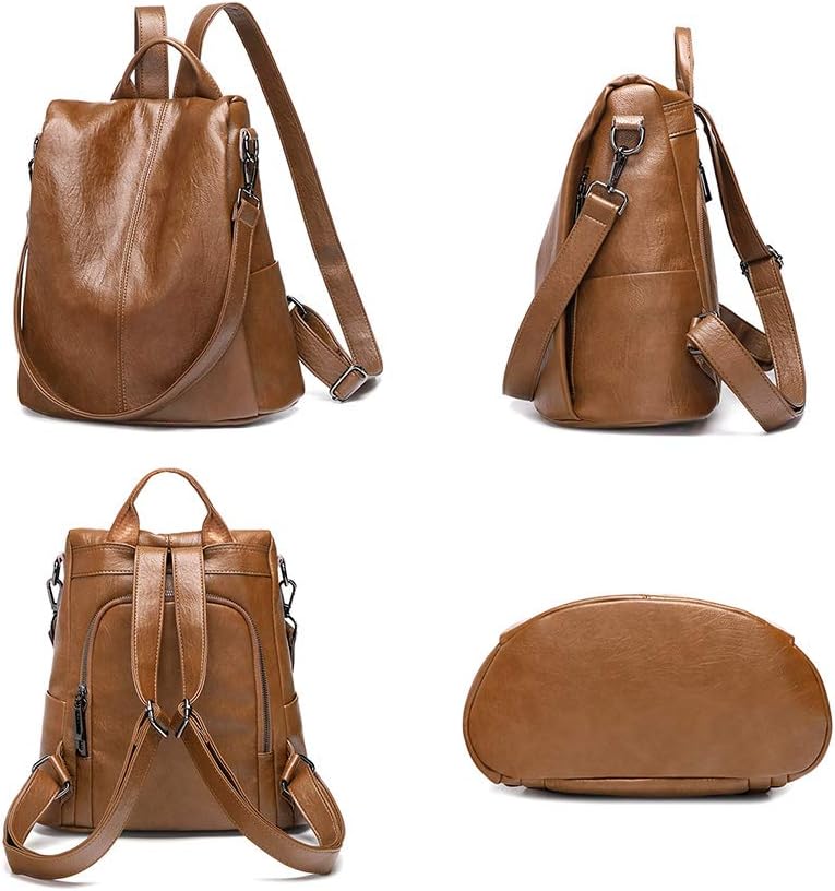 MINTEGRA Women PU Leather Backpack Vintage Travel Daypack Bags Weekender Rucksack Laptop Briefcase