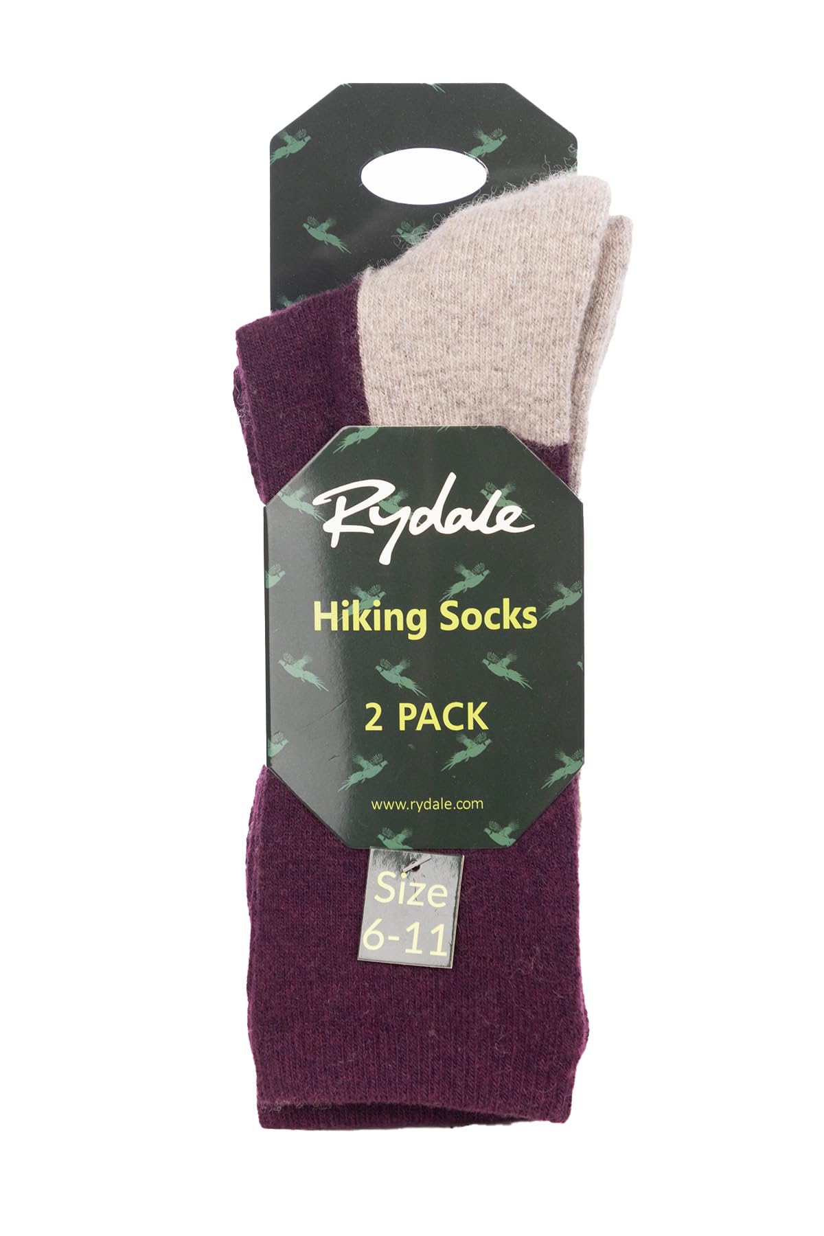 Rydale Men's Burgundy Thermal Hiking Socks For 2 Pack Ankle Sock Warm Wool Blend Cushioned (Uk, Numeric, 6, 11, Regular, Regular, )