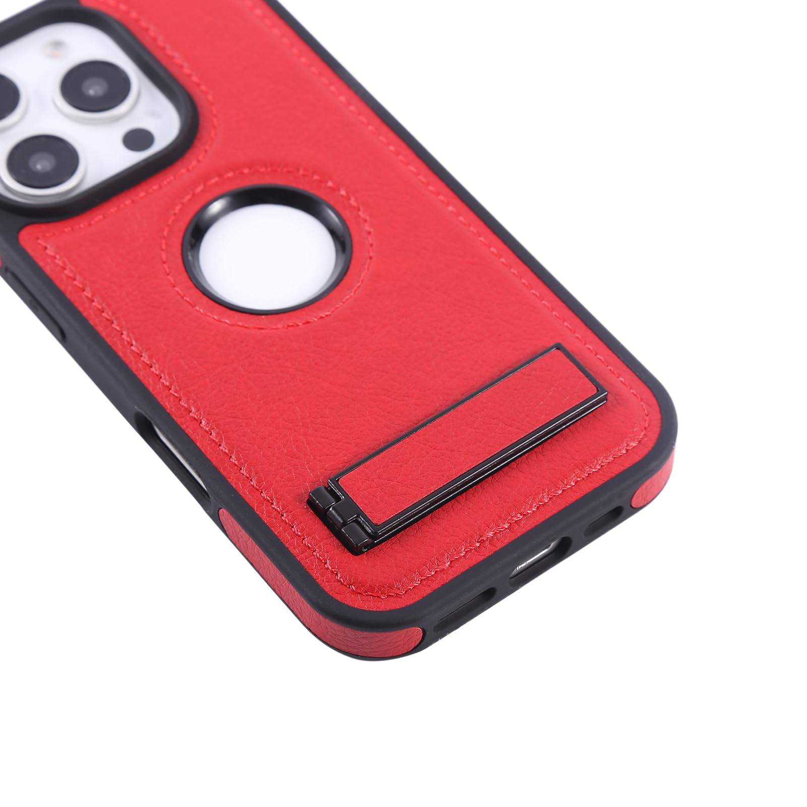 Luksusowe etui do iPhone 16 Pro Max / 16 Pro / 16 Plus/16, składany stojak, skórzane, biznesowe etui na telefon komórkowy, widoczne logo, smukłe etui ochronne, fioletowe, 16 Pro