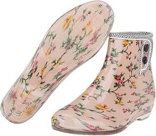 Botas de Chuva Femininas à Prova D'água Botas de Chuva Femininas Estampadas Botas de Chuva Femininas Fashion Out Work Confortáveis sapatos de Jardim (38)