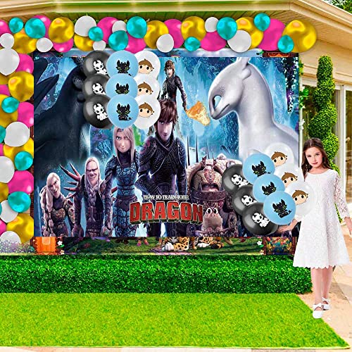 Alideal How To Train Your Dragon Party Supplies Plates Favors Toothless Decorations Backdrop Decor Banner Birthday Cake Topper #TOP2