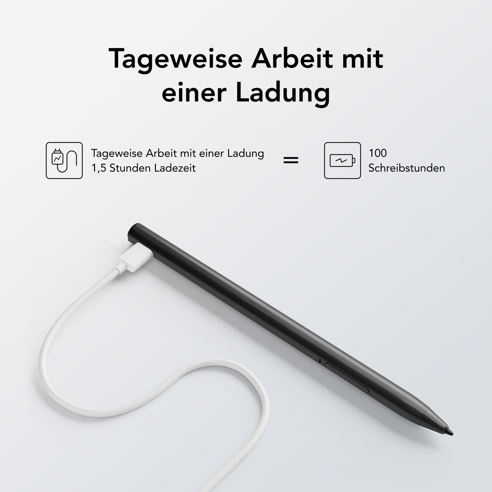 TCL T-Pen Stylus für NXTPAPER 14, NXTPAPER 11 Plus & weitere Modelle – Digitaler Stift mit 4096 Druckstufen, ultrageringer Latenz, verlängerter Akkulaufzeit, wechselbarer Spitze – Schwarz