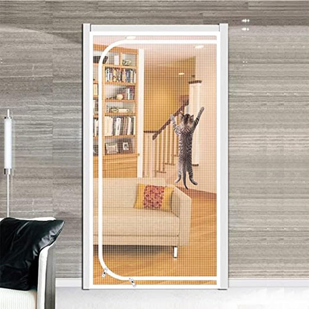 Zanzariera A Prova Di Animali Domestici 100 X 210 Cm Tenda For Porta Di Fuga Rinforzata Protezione For Gatti Aggiornata Porta Ispessita Soggiorno Cucina Camera Da Letto Schermo A Prova Di Gatto ( Colo