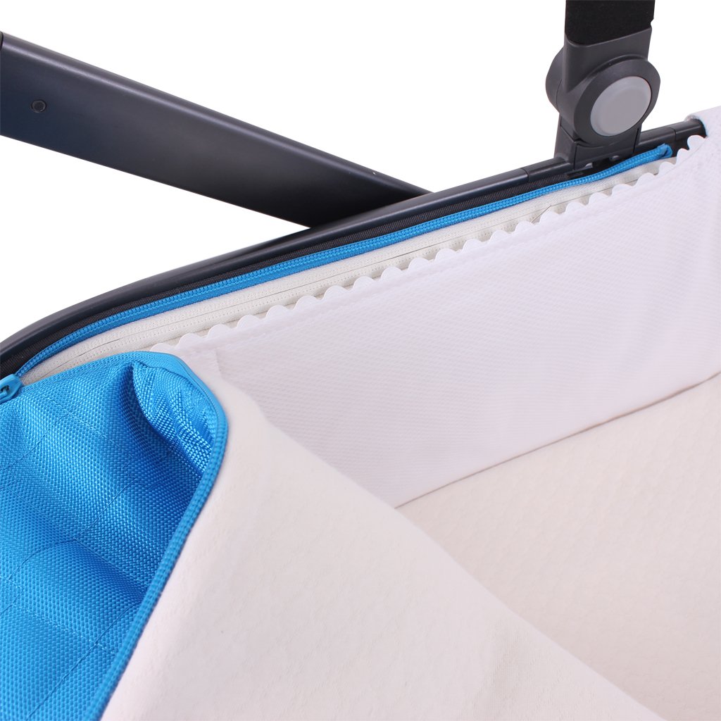 Funda Capazo Velcro para Uppababy Vista y Cruz V2 Pique Blanco (Algodón 100%)| Te Permite Llevar el Cubre Pies Original | Paredes Acolchadas