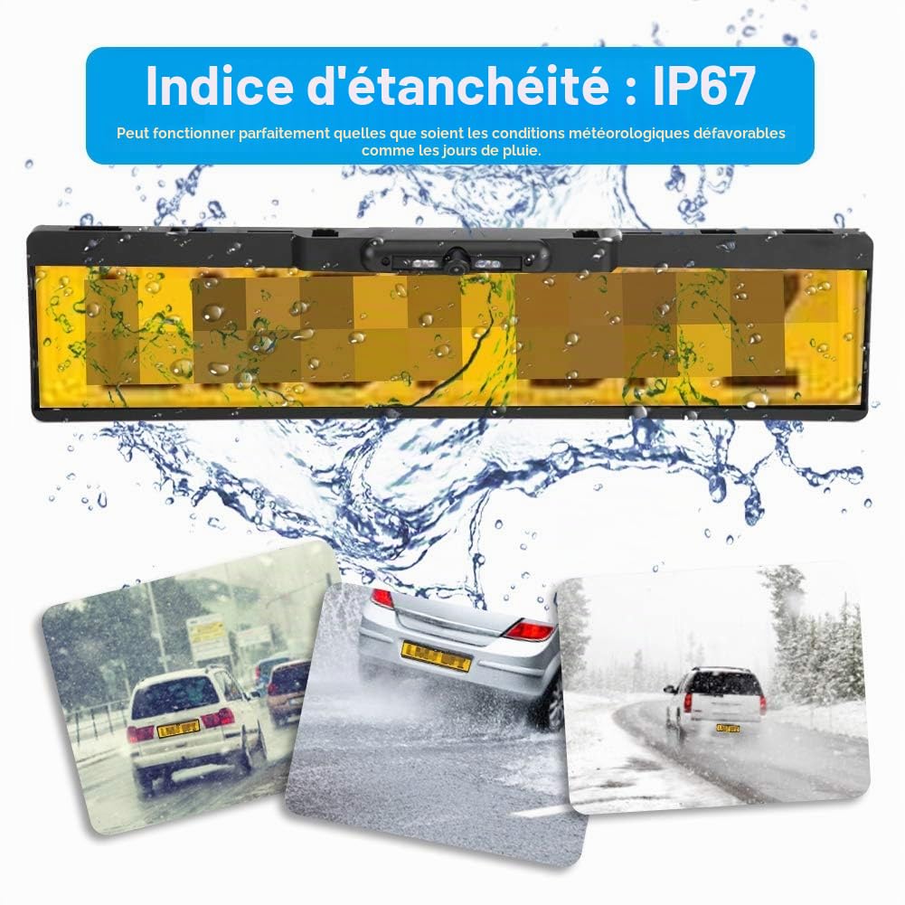 Cadre de Plaque d'immatriculation européen avec caméra de recul à Infrarouge pour véhicule, Compatible avec Les plaques arrière Standard