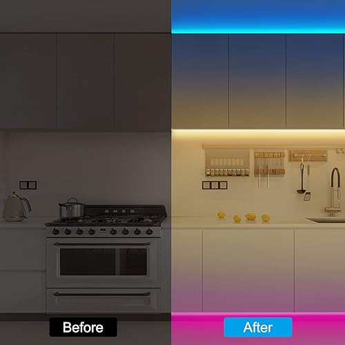 Miniatura 7 de RGBWW - Tira de luces LED inteligentes, 65.6 pies, color blanco sintonizable, 3000 K a 6500 K+RGB WiFi luces LED funcionan con Alexa Google,