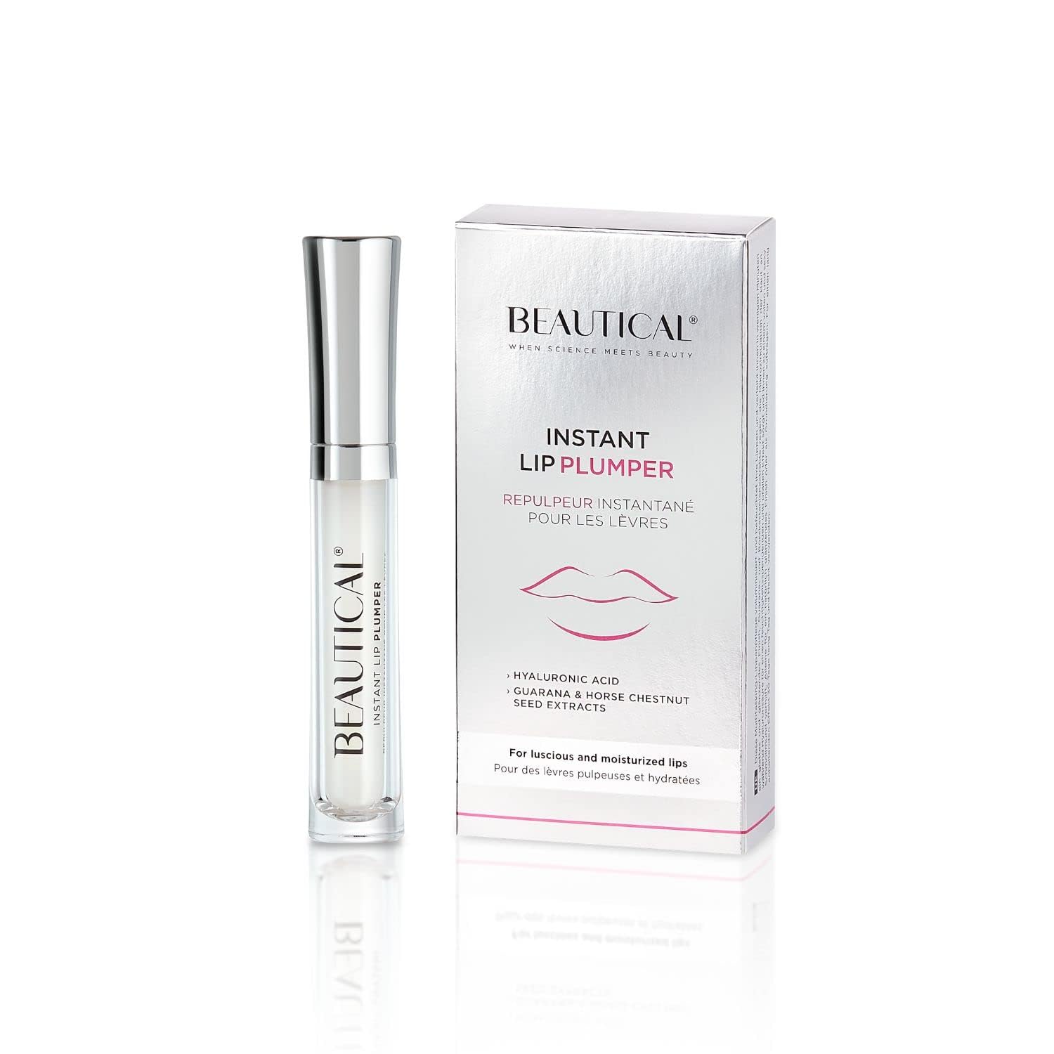 Sofortiger Lippenauffüller | aufgefüllte & füllige Lippen | vollere & weichere Lippen | reduziertes Erscheinungsbild von feinen Linien | Hyaluronsäure | helles Serum | 5 ml