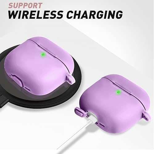 Miniatura 4 de Funda para AirPods Pro 2, compatible con AirPods Pro de 21 generación, para AirPods Pro 2, accesorios de funda con llavero (morado)