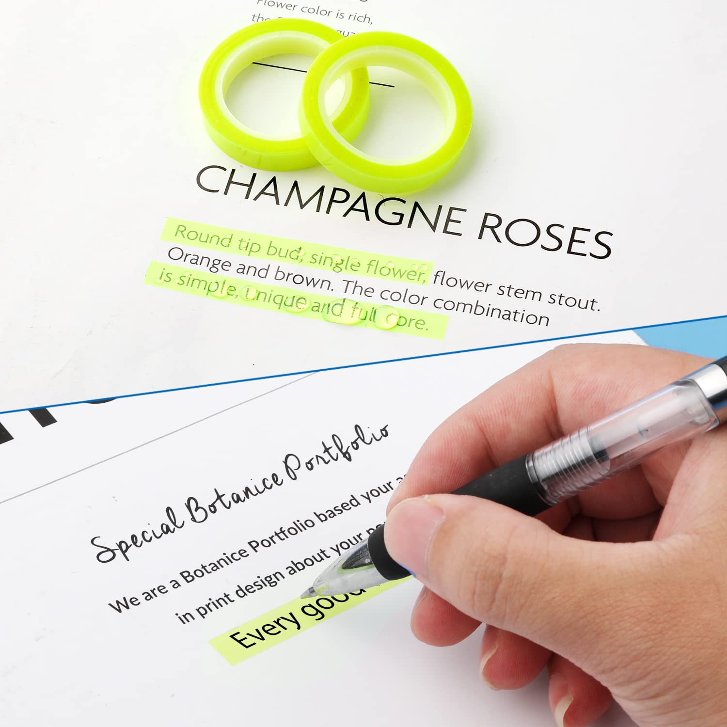 AIEX Textmarker Band 6 Farben - Gezacktes Klebeband 1,8cm X 10m