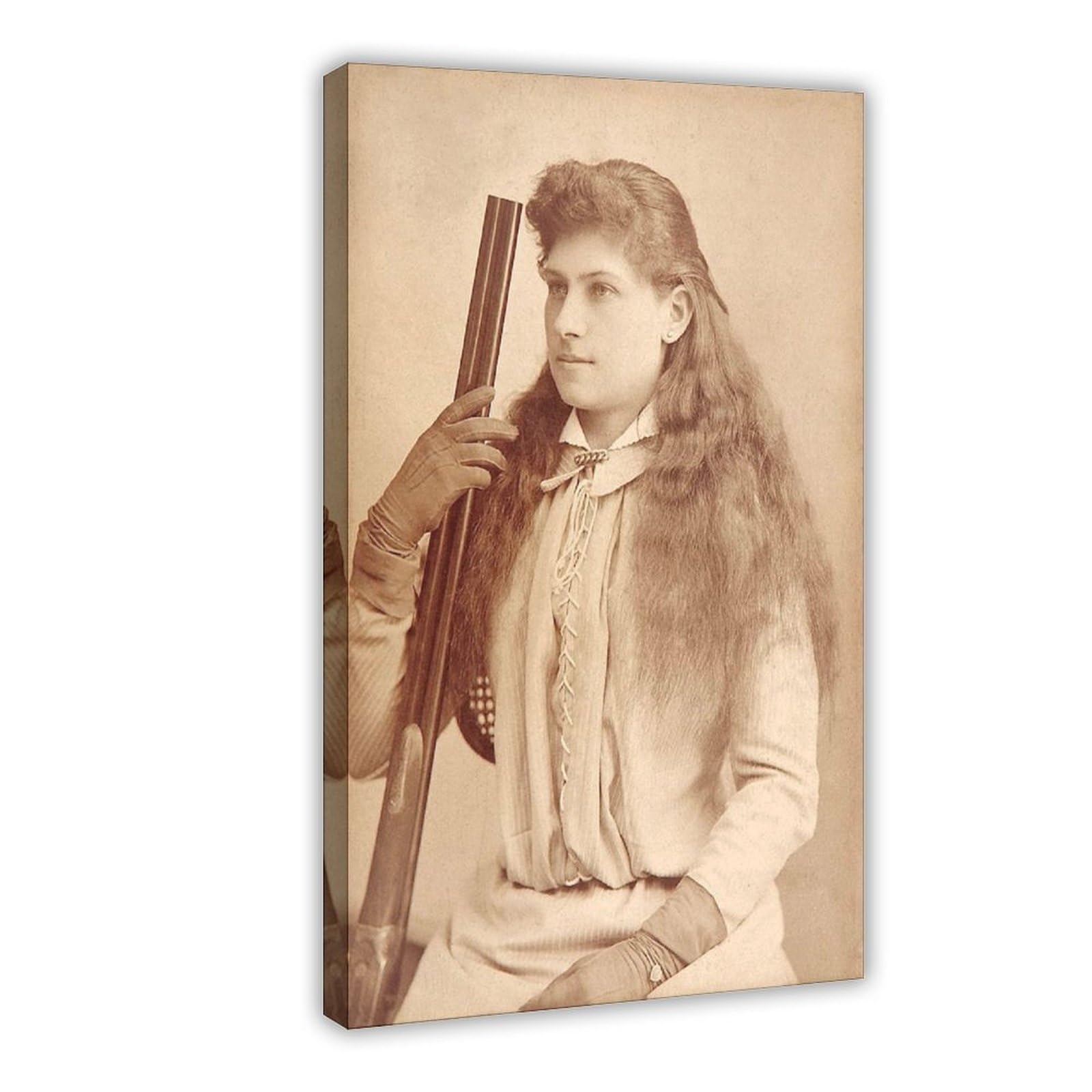 WCYB Annie Oakley Portrait Prints Posters Canvas Deco Paintings Wall Art For Office Living Room Hangable Frame 16" L X 24" W