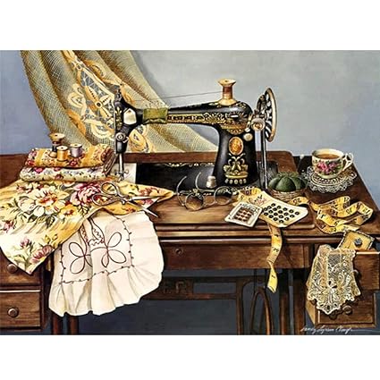 Diamond Painting Kits Sewing Machine - HuaCan DIY 5D Crystal Rhinestone Embroidery Pictures Arts Craft Sewing Machine 30x40cm 11.81x15.75in Full Square Drill