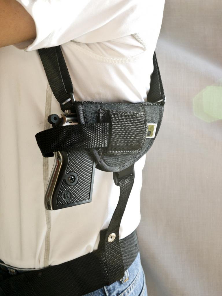 OUTBAGS USA NSH31 Nylon Horizontal Shoulder Holster w/ Double Mag Pouch. Family owned & operated. Made in USA