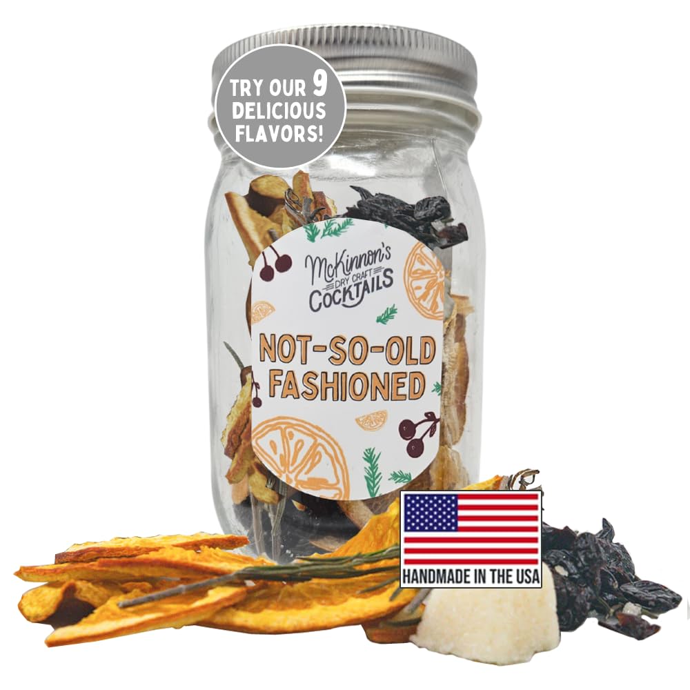 McKinnon’s Dry Craft Cocktails Dehydrated Fruits and Herbs, DIY Mixology, Infusion Kit, Mason Jar Serves 8 – 16 Drinks (Not-So-Old Fashioned, 1 Jar)